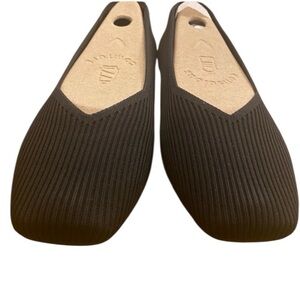Vivaia Women’s Mabel Black Flat Slip On Square Toe New Size 44EU,approx 12.5-13